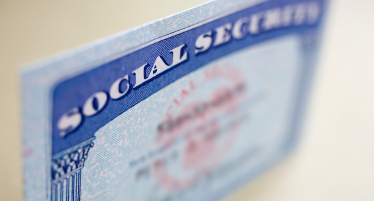 blurred social security card